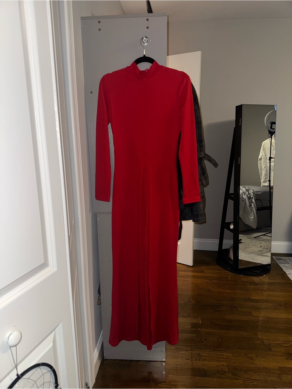 NWOT Elegant Red Long Sleeve Maxi Jumpsuit